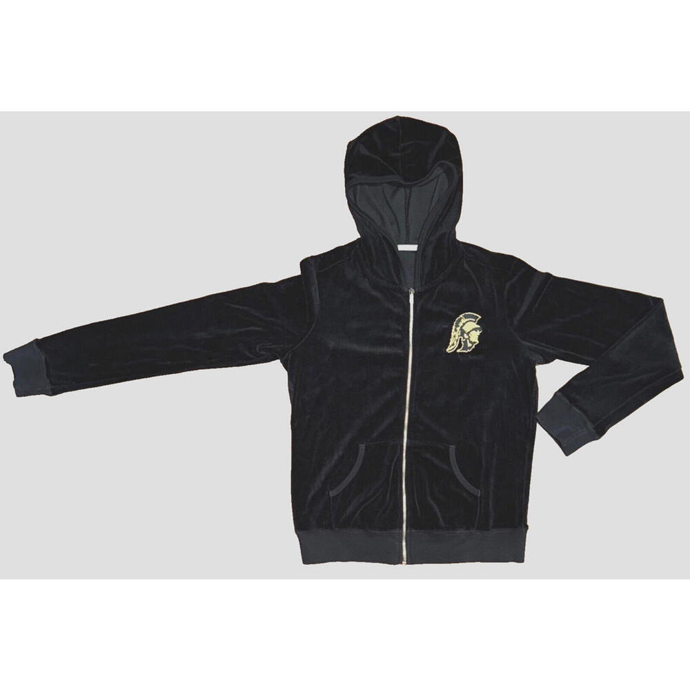 USC Trojans Heritage Full-Zip Velour Embroidered Black Hoodie Women's Medium